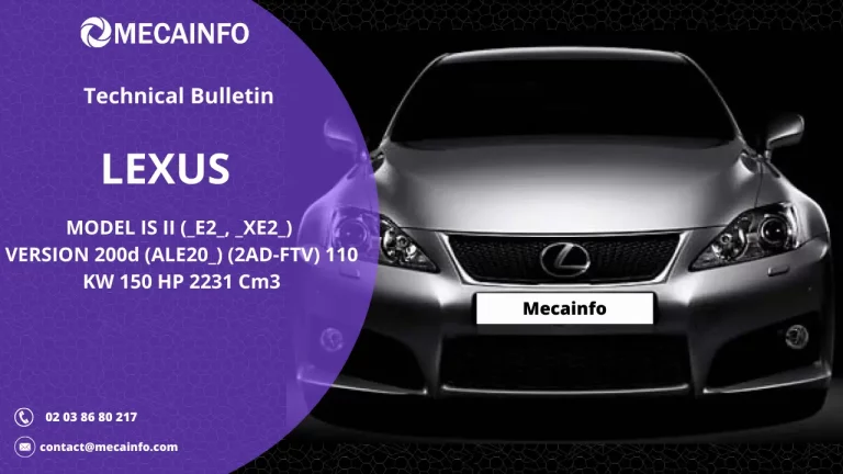 technical bulletin and repair procedures Lexus IS II