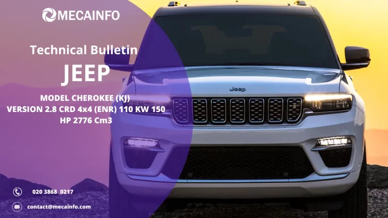 Technical bulletin and repair procedure JEEP CHEROKEE (KJ)