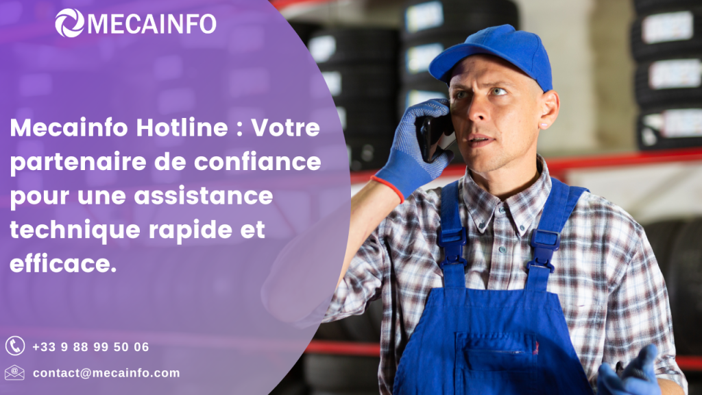 La hotline de Mecainfo est un service d’assistance à destination des mécaniciens et réparateurs automobiles qui consiste à les aider à identifier la panne